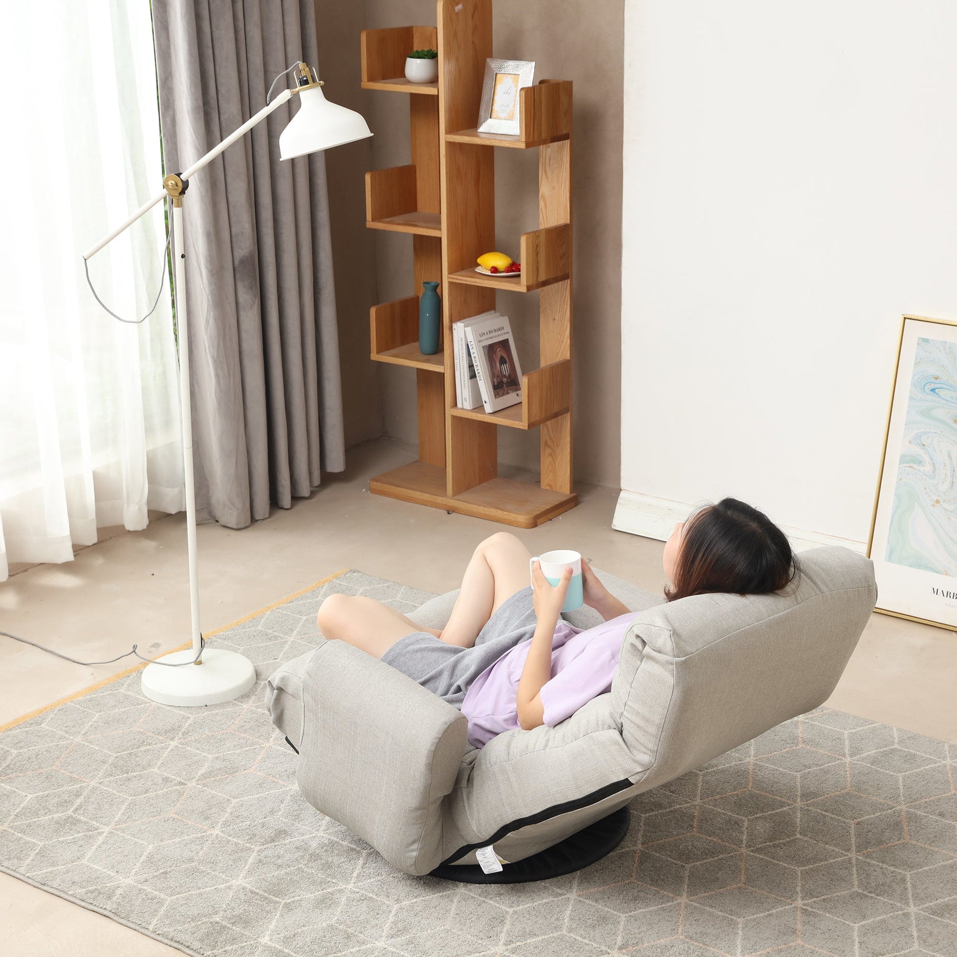 Adjustable head and waist game chair lounge chair in the living room 360 degree rotatable sofa chair - Korvel
