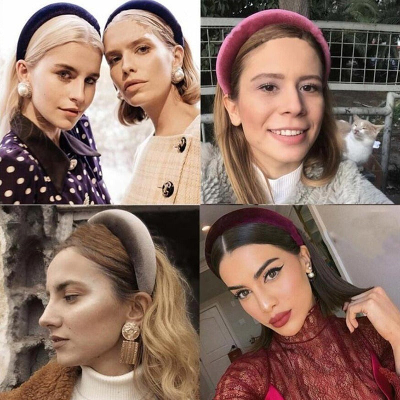 Wide edge velvet sponge hair clip for women's head clip high skull top hair clip - Korvel