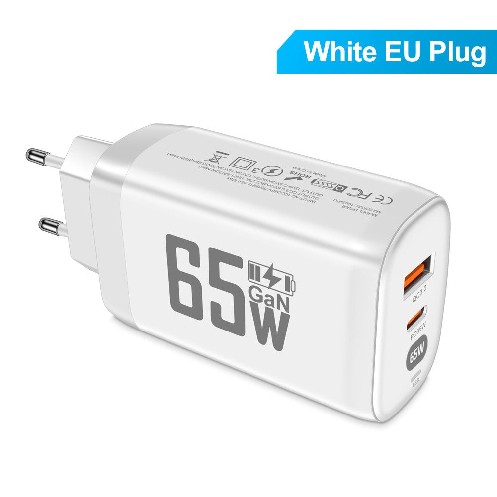 Computer laptop adapter GaN GaN PD65W fast charging head QC3.0 charger - Korvel