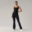 Horn yoga jumpsuit beautiful back elastic body shaping fitness suit tight fitting vest sportswear for women - Korvel