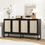 Rattan 4-Door Sideboard , Sideboard Buffet Storage Cabinet,Accent Storage Cabinet , Large Cabinet With 4 Rattan Decorated Doors - Korvel