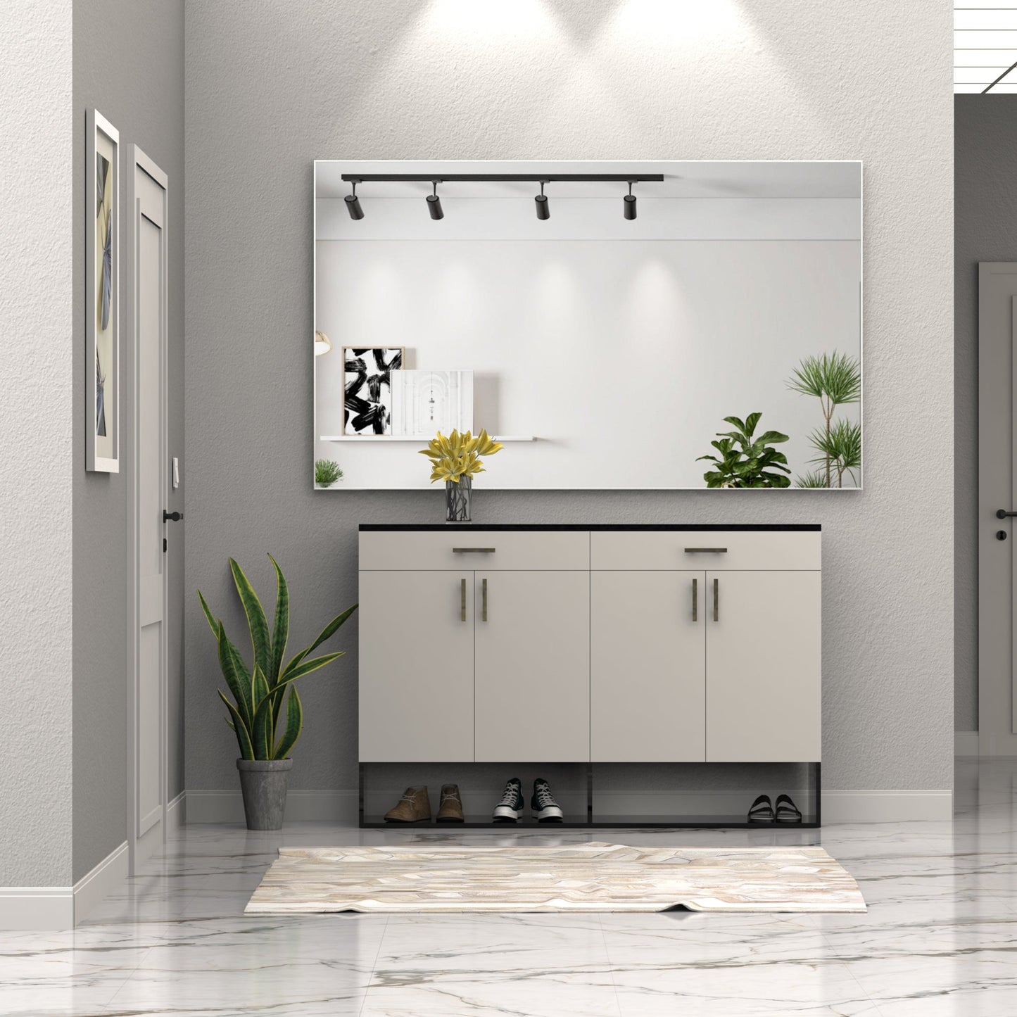 60"x36" Oversized Modern Rectangle Bathroom Mirror