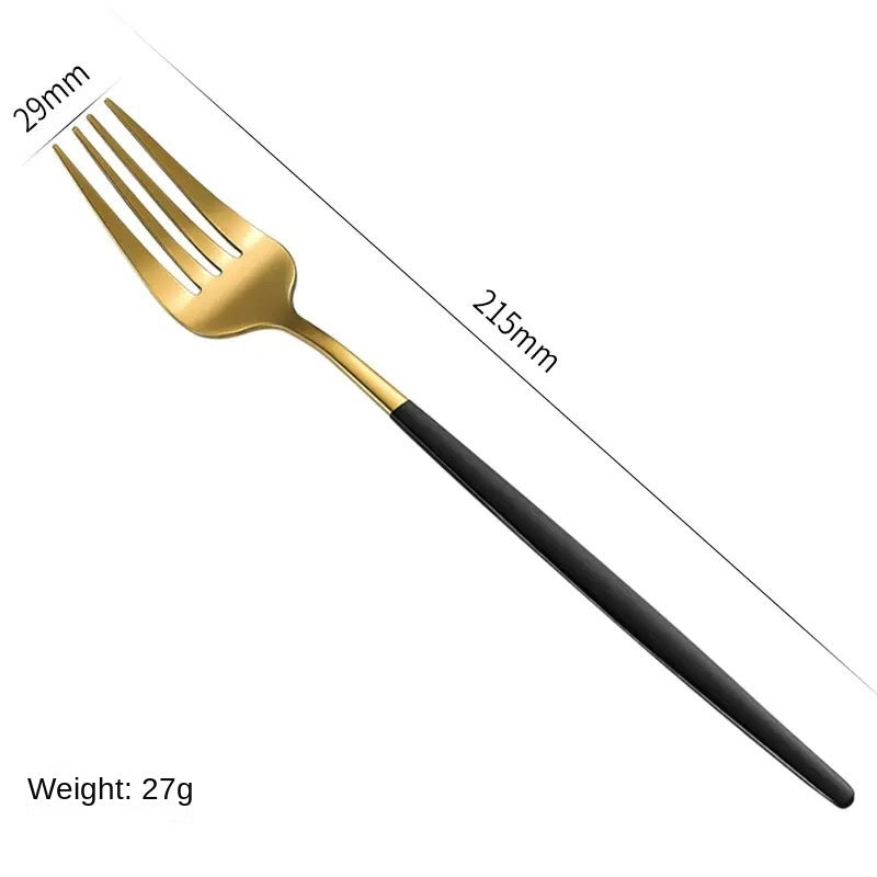 Premium Stainless Steel Cutlery Set with Gold Spray Finish