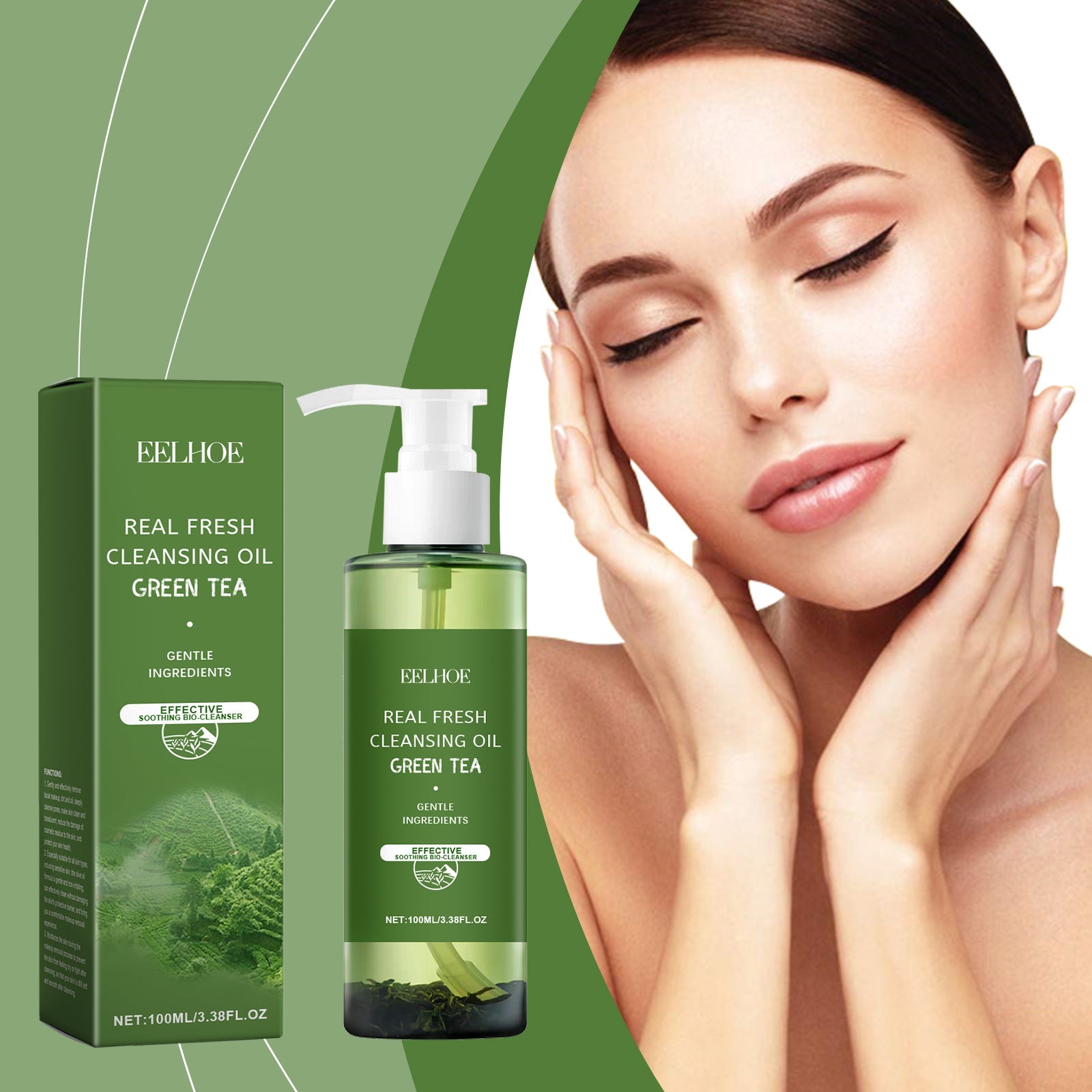 Green Tea Makeup Remover Oil Gently Removes Makeup For Face, Eyes And Lips With Refreshing And Non-Tight Makeup Remover Oil - Korvel