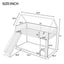 Twin over Twin House Bunk Bed with Ladder and Slide,White - Korvel