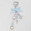 Little Fresh Love Bow Ribbon Keychain Sweet Wind Imitation Pearl Alloy Pendant - Korvel