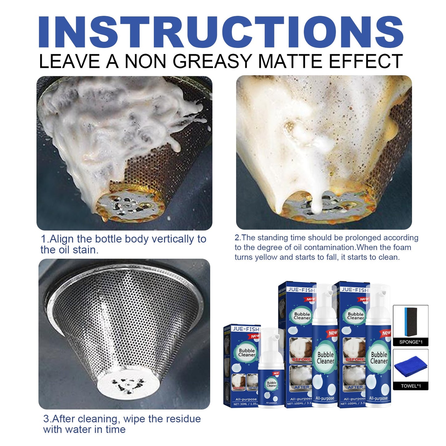 Premium Multi-Purpose Oil Foam Cleaner for Kitchen Use