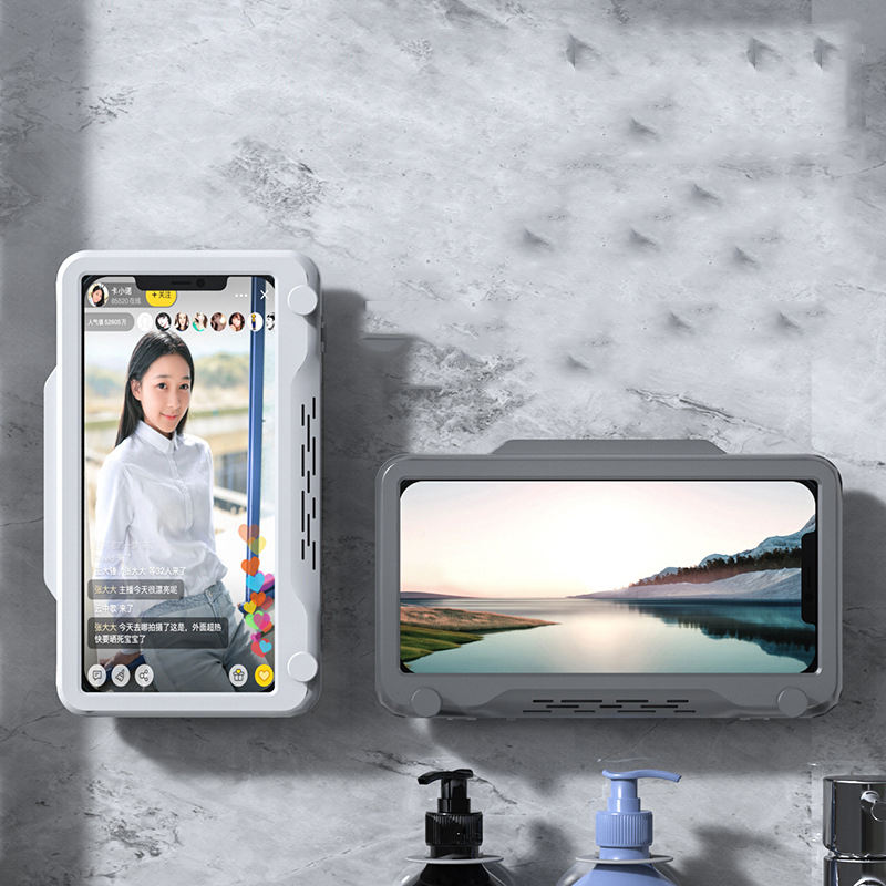 360 Degree Rotating Mobile Phone Holder Phone Stand Shower Phone Holder with Hook Waterproof Custom - Korvel
