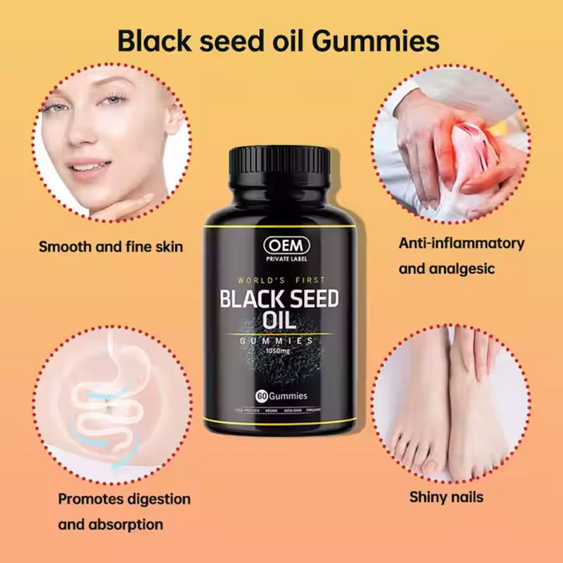 Black seed oil gummies hair gummies - Korvel