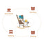 Rocking Chair with ottoman, Mid Century Fabric Rocker Chair with Wood Legs and Patchwork Linen for Livingroom Bedroom - Korvel