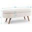 Ottoman Oval Storage Bench Rubber Wood Legs Beige(43.5"x16"x16") - Korvel