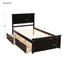 Platform Storage Bed  2 drawers with wheels  Twin Size Frame  Espresso - Korvel