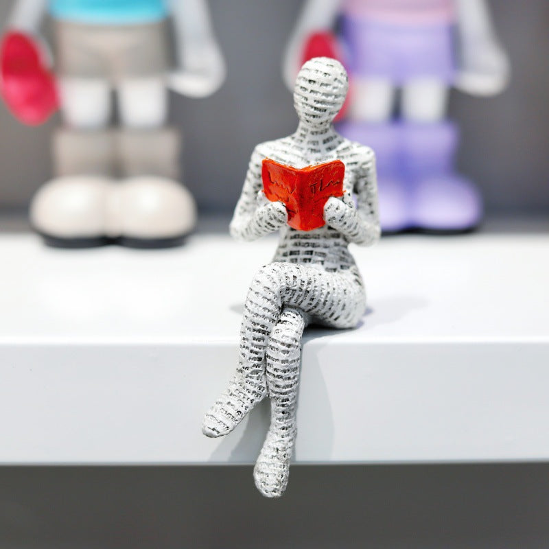 Figurine en Résine Fille Lisant pour Décoration Intérieure