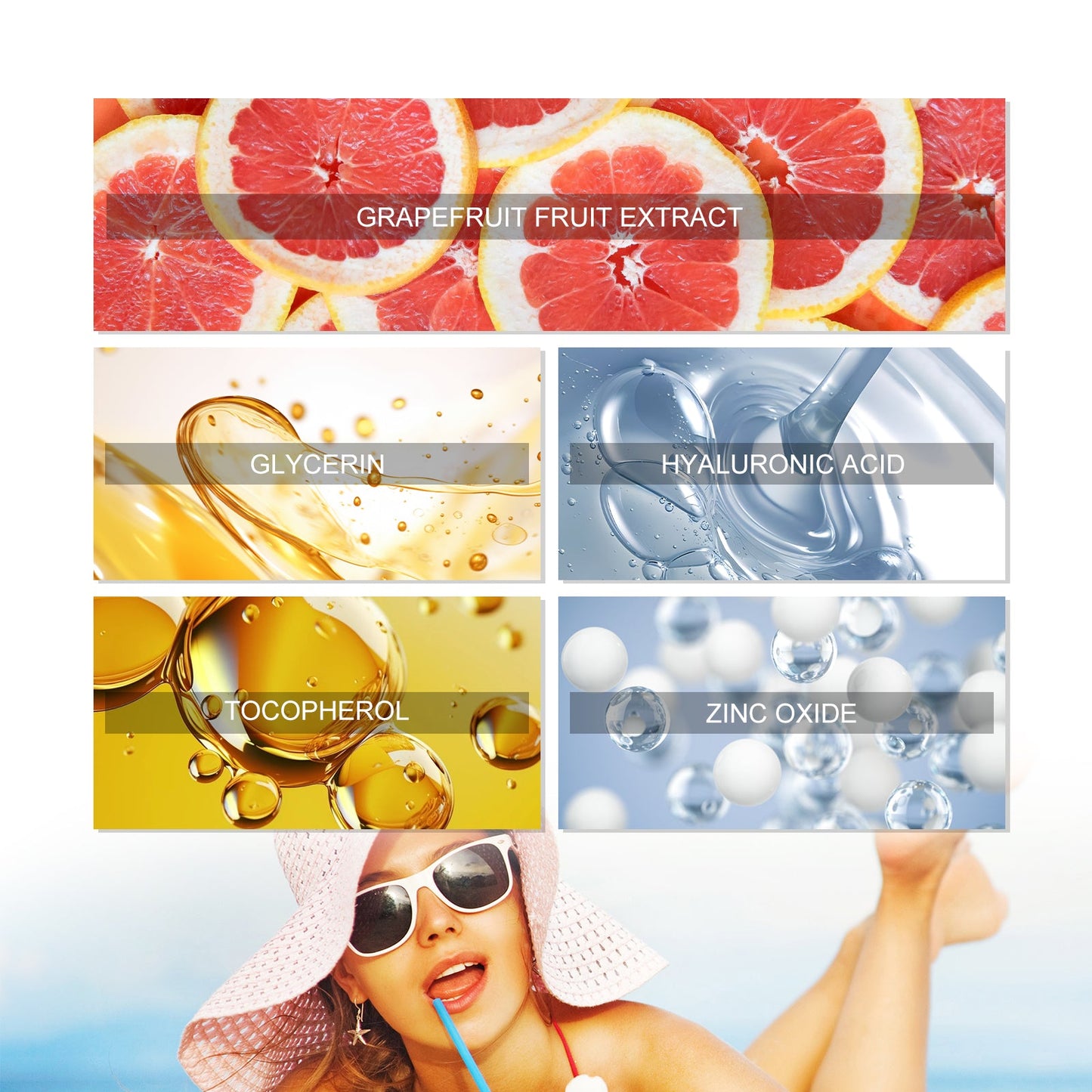 Grapefruit UV Protection Cream, Resist Outdoor UV Isolation Moisturize Anti-Sweat Refreshing Beauty - Korvel