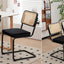 Dining Chairs Set of 2 velvet wicker side decorative chairs, black painted legs, modern medieval Bruell designed chairs, - Korvel