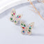 Alloy Inlaid Rhinestone Butterfly Earrings - Korvel