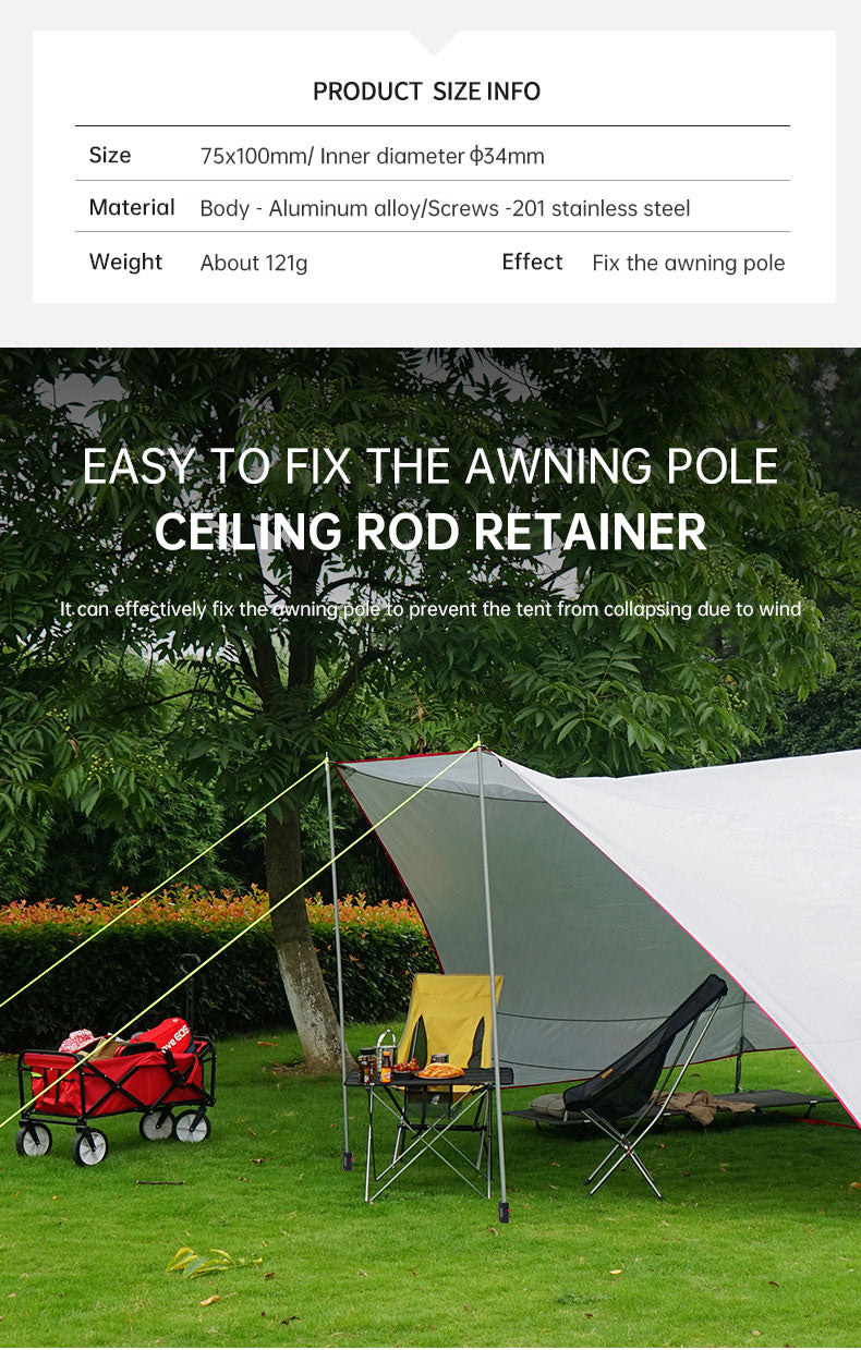 Outdoor Camping Awning Rod Fixer Tent Accessories Bracket Support Rod Fixed Pipe Holder Fishing Umbrella Adjusting Base - Korvel