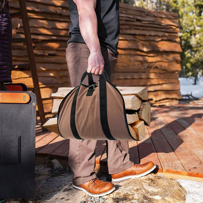 Outdoor Firewood Storage Bag Firewood Transport Bag Canvas Tote Bag Wood Carrier - Korvel