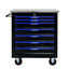 7 DRAWERS MULTIFUNCTIONAL TOOL CART WITH WHEELS-BLACK+BLUE - Korvel