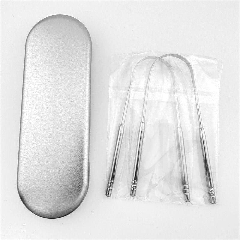 Stainless steel 304 tongue scraper, tongue coating cleaner, tongue scraper, tongue coating brush, oral care tool - Korvel
