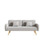 70.47" Gray Fabric Double Sofa with Split Backrest and Two Throw Pillows - Korvel