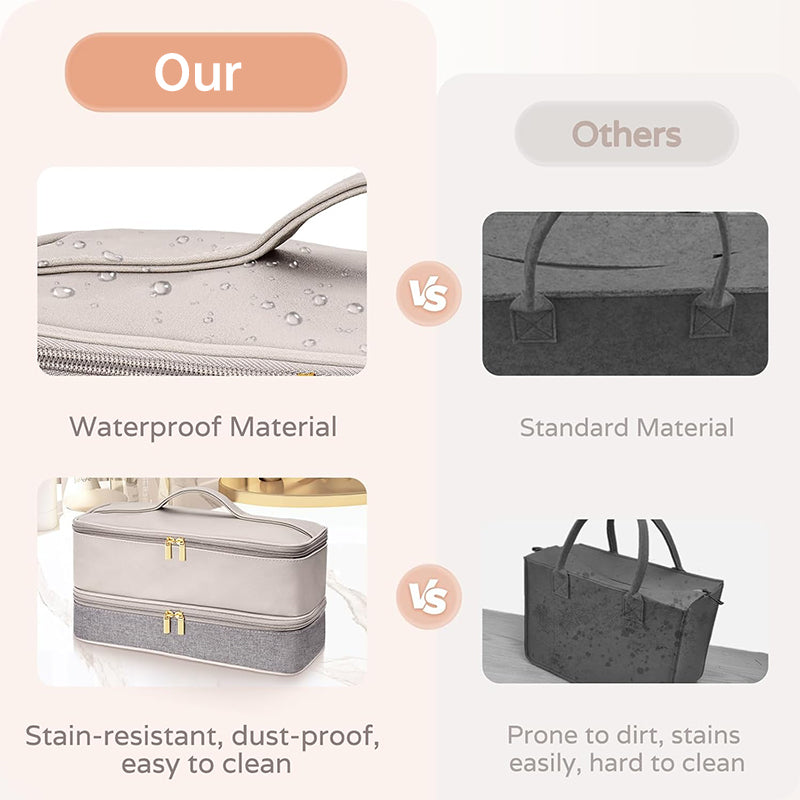 Funda portátil impermeable de 2 capas para herramientas de peinado