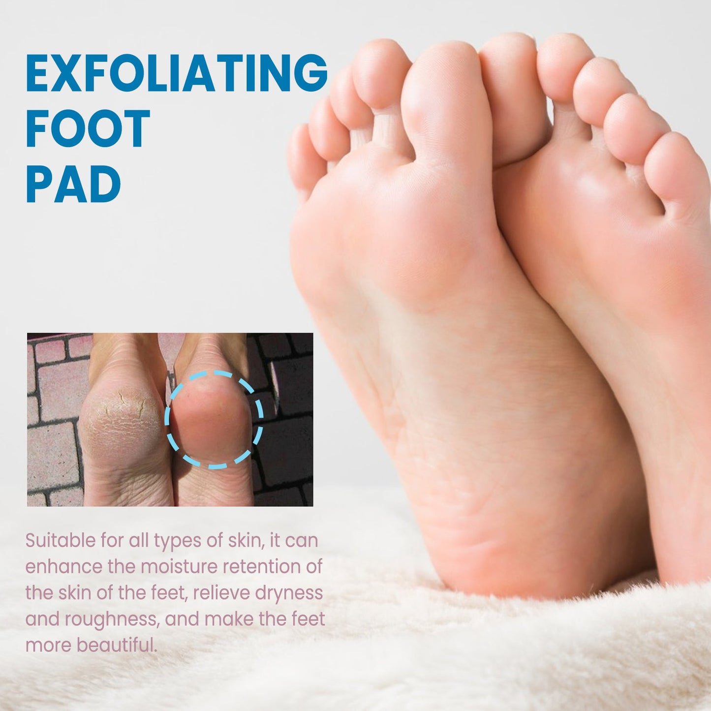 3D Intense Exfoliating Foot Pad, Foot Care Clean Horny Calluses, Anti-chapping And Moisturizing Foot Mask - Korvel