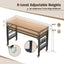 60 inch adjustable garage workbench, rubber wood heavy-duty workstation with power socket and wheels, 2000 pound load capacity - Korvel