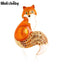 Wuli&baby Rhinestone Enamel Fox Brooches For Women Animal Party Causal Brooch Pins Gifts - Korvel