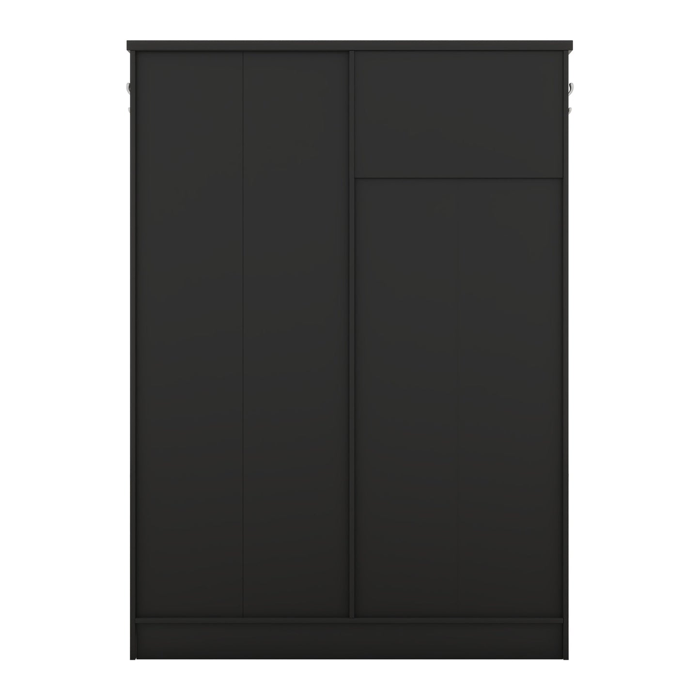 Multi-functional Hall Tree with Storage Shelves Drawers and Cabinet, Elegant Hallway Shoe Cabinet with Bench Modern Black - Korvel