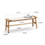 Design Natural Oak Wood Dining Bench Bed Bench for Dining Room, Bedroom, Bathroom (White) - Korvel