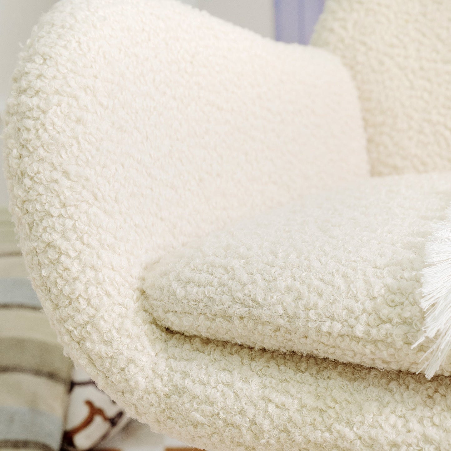 Chaise Berçante Premium en Tissu Cachemire