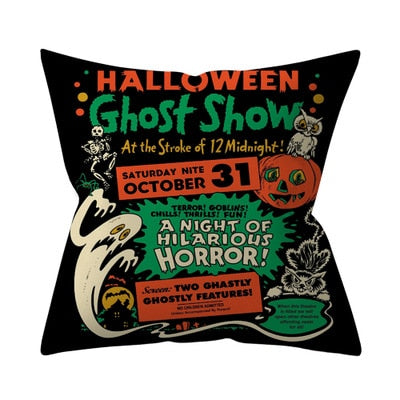 Trick or treat/pumpkin Cushion Cover 45*45cm Happy Halloween Throw Pillow Cover Happy Fall Y'all ghosts Horror Pillowcase - Korvel