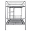 Metal bunk bed/sturdy/noise reduction/2 side ladders/safety guardrails/CPC certification/no spring box required (Silver) - Korvel