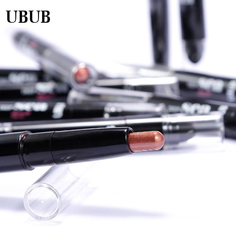 UBUB Eye Pencil Eyeshadow Silkworm Pen Velvet Shimmer Earth Double Color Eye Shadow Cream Glitter Makeup Palette Cosmetics - Korvel