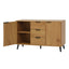 Buffet Cabinet en Bois Naturel avec Panneaux Latéraux et Rangement