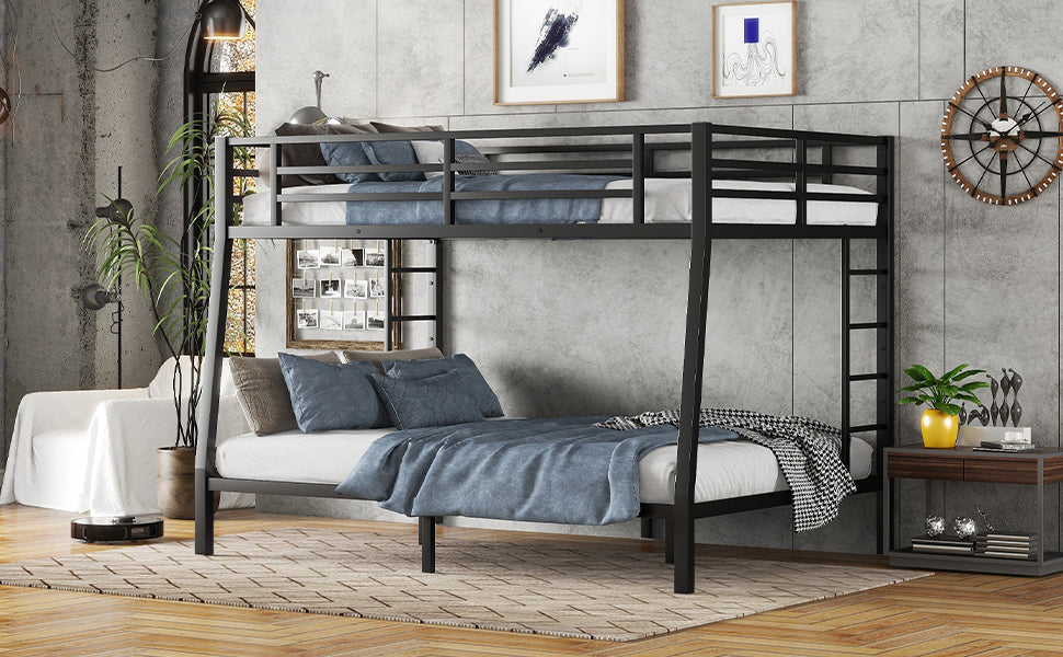 Metal Full XL over Queen Bunk Bed - Space-Saving Design