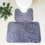 Embossed Stone Two-Piece Bathroom Toilet Floor Mat PVC Non-Slip Absorbent Carpet Door Mat - Korvel