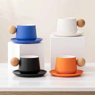 Elegant Ceramic Coffee Cup and Saucer Set