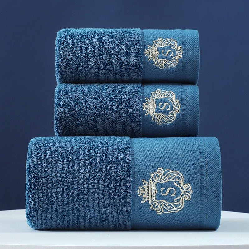 Towel Set Of Pure Cotton Towel Bath Towel Three-Piece Gift Set Xinjiang Cotton - Korvel