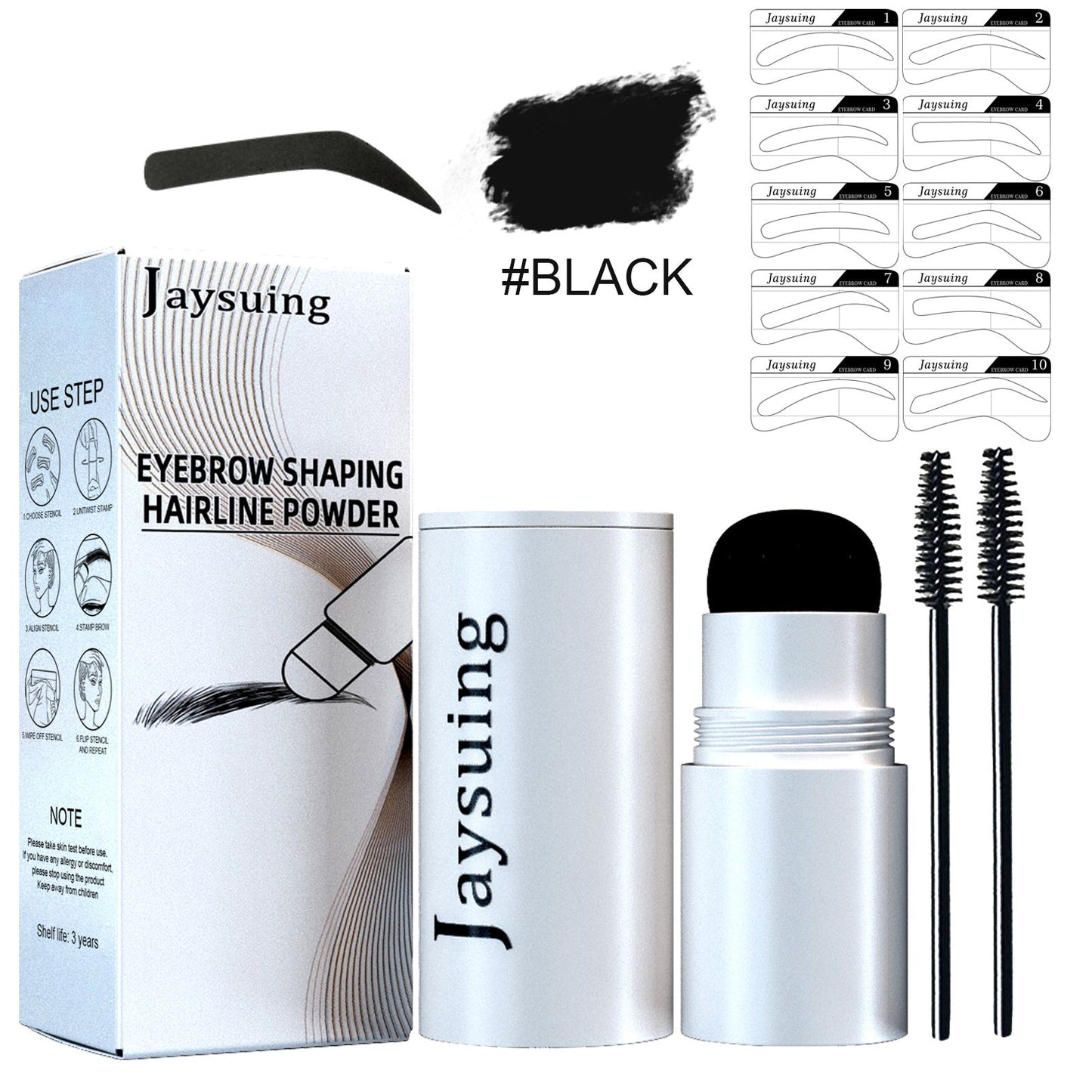 Jaysuing Eyebrow Printing Set Eyebrow Powder Hairline Retouching Eyebrow Shape Portable Hairline Eyebrow Repair Shadow Powder - Korvel