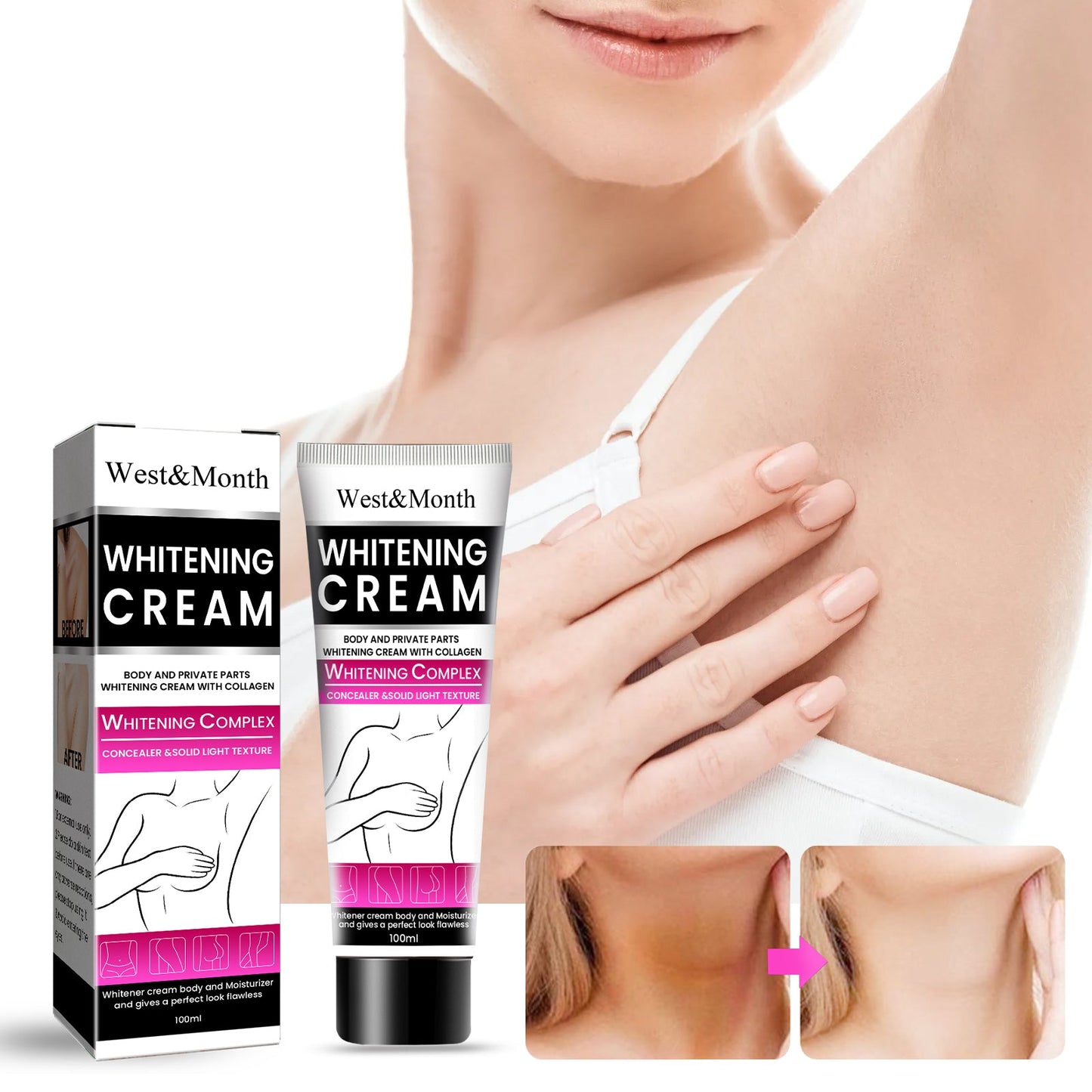 Whitening Cream, Whitening And Brightens Skin, Moisturizes And Removes Blackness Beauty Skin Cream - Korvel