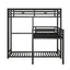 L-shaped Metal Triple Twin Size Bunk Bed, Black - Korvel