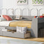 Elegant Twin Size Daybed with Shelves and Charging Station - Gray
