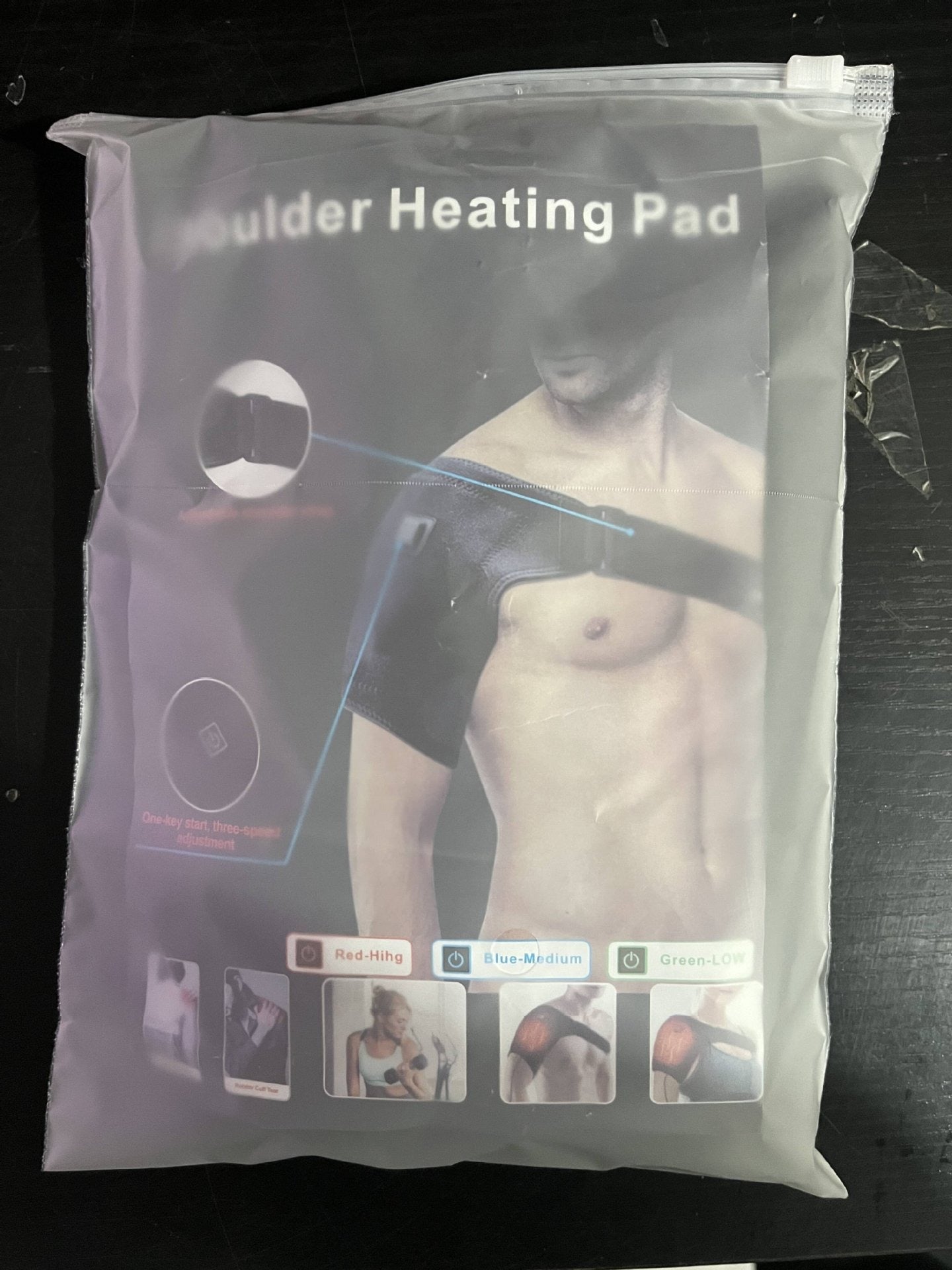 Shoulder therapy electric heated shoulder wrap brace vibration massage powered by portable charger - Korvel