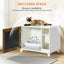 Litter Box Enclosure,Modern Hidden Cat Litter Box Enclosure Furniture with Scratching Pad for Living Room, White + vintage - Korvel