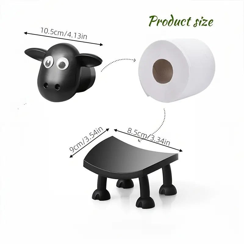 Cute sheep shaped toilet paper holder suitable for fashionable home decoration tissue box storage bathroom accessories decoration rack - Korvel