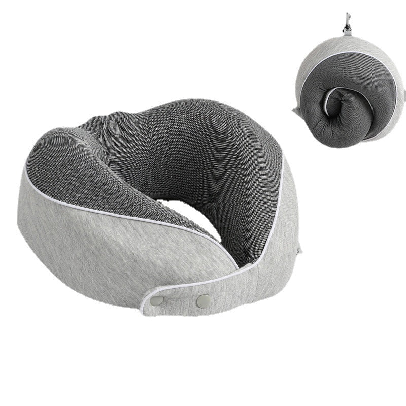 U Shaped Pillow Memory Cotton Can Store Travel Pillows, Nap Pillows, Neck Protection Pillows, Portable Neck Pillows - Korvel