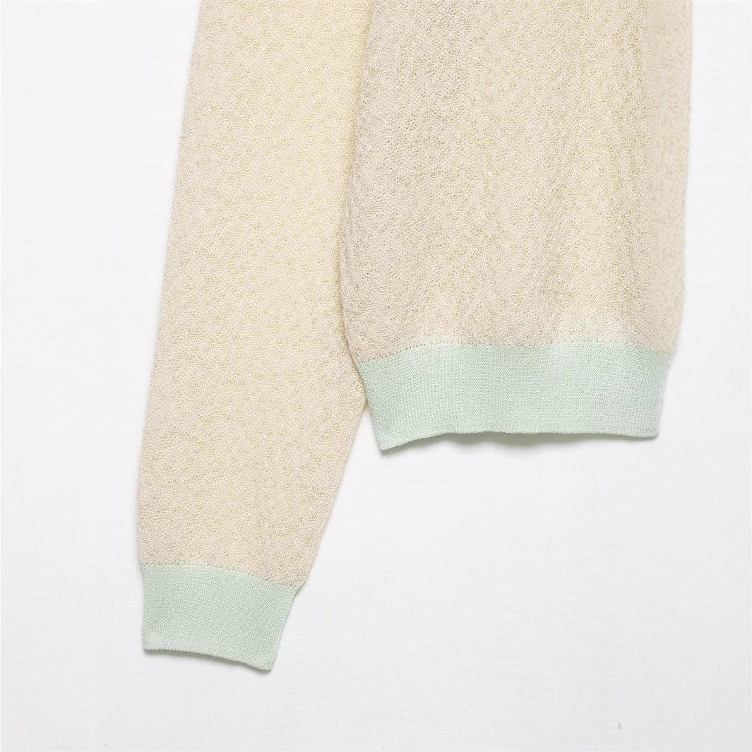 Spring Round Neck Solid Color Loose Pullover Cardigan