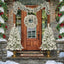 A set of 4 artificial Christmas trees, including flower garlands, flower garlands, and 2 entrance trees, with LED lights - Korvel